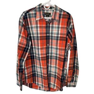 Eddie Bauer Men's Plaid Western Cowboy Button Up Long Sleeve‎ Dress Shirt Sz L